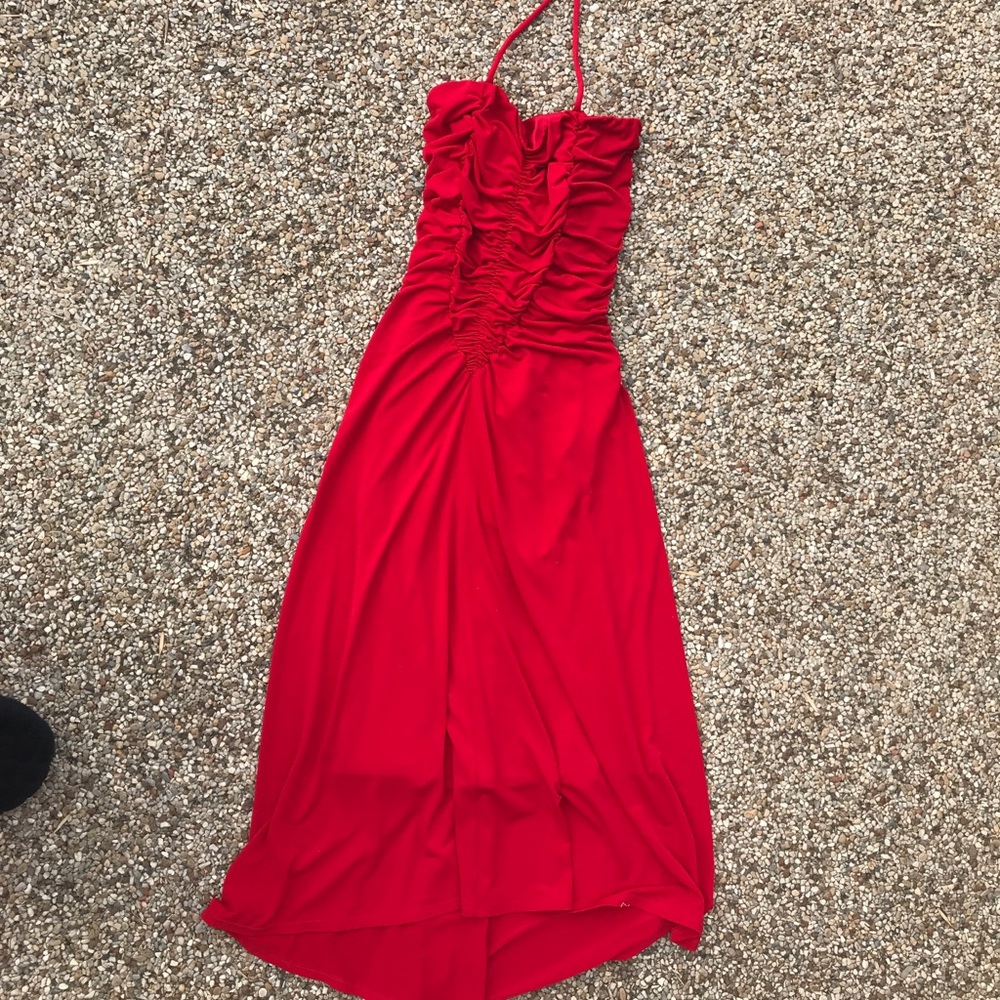 Bra Top red dress, mid length